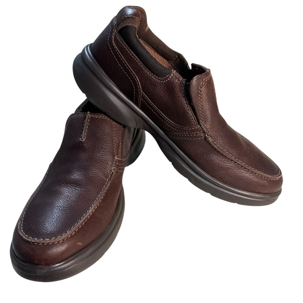 Clarks Collection Men’s Brown Leather Slip-On Loafer Size 10W Wide